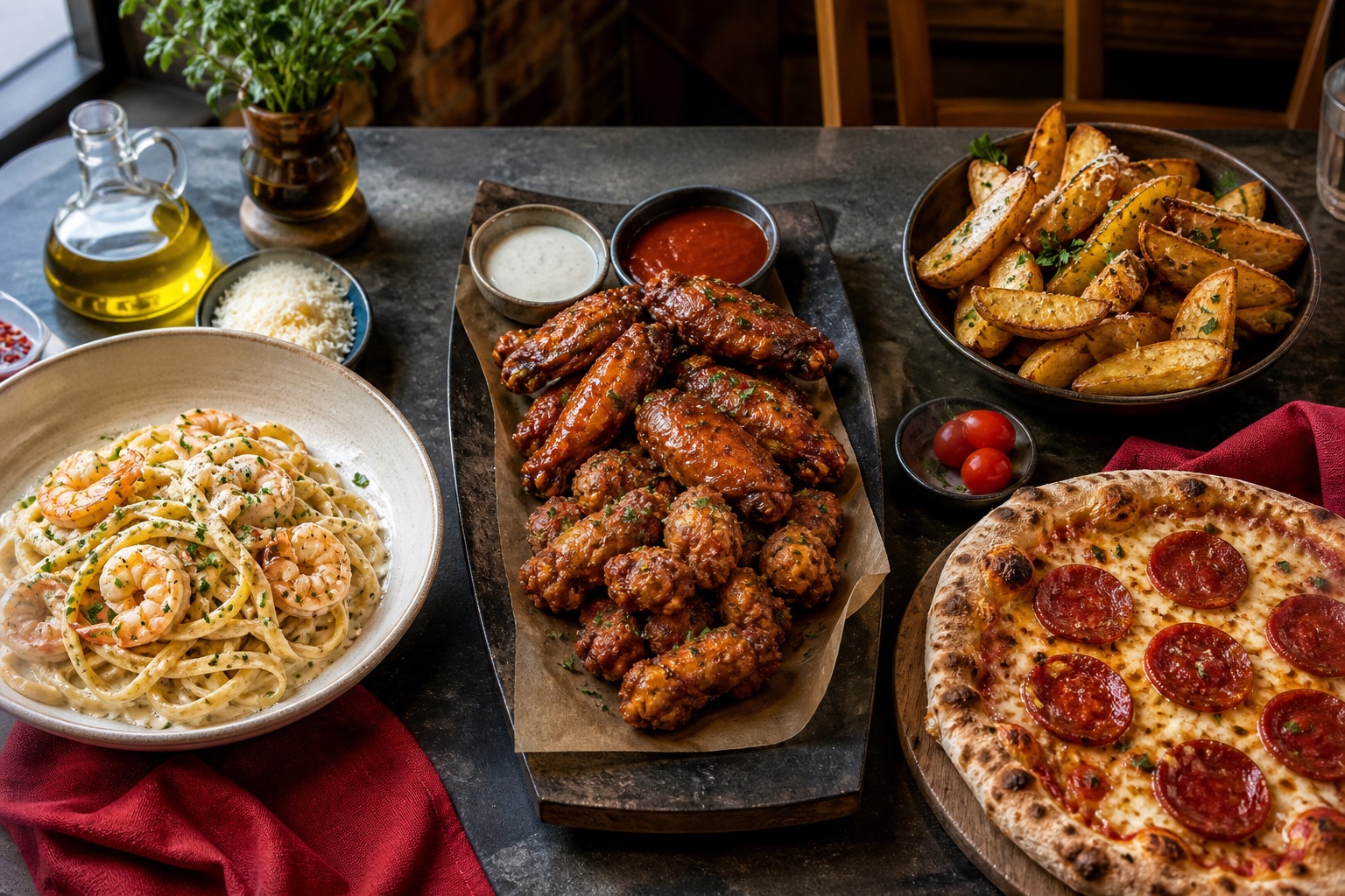 Fotografía ilustrativa de pasta para compartir
